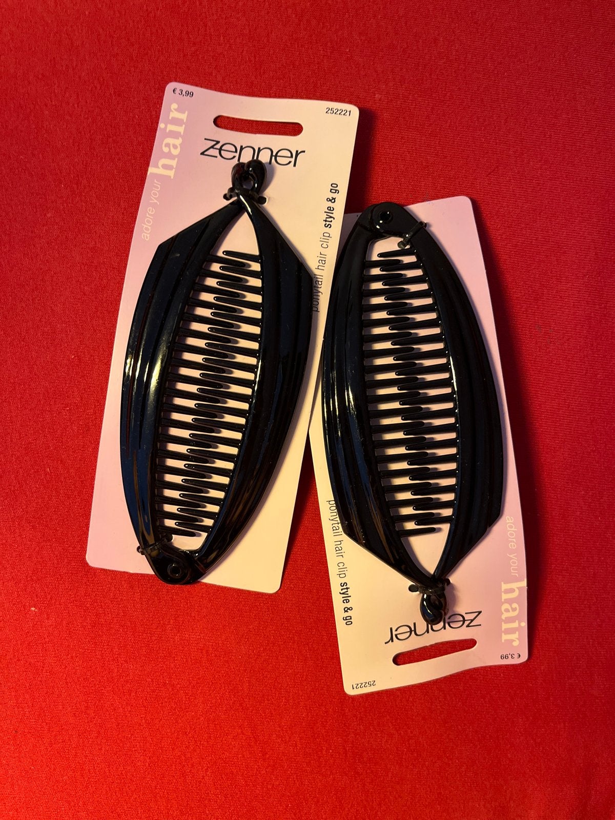Zenner paardenstaart haarclips - 2 stuks, Ophalen of Verzenden, Nieuw, Haarspeld
