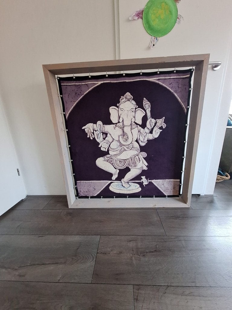 Ganesha batik doek met lijst, Ophalen