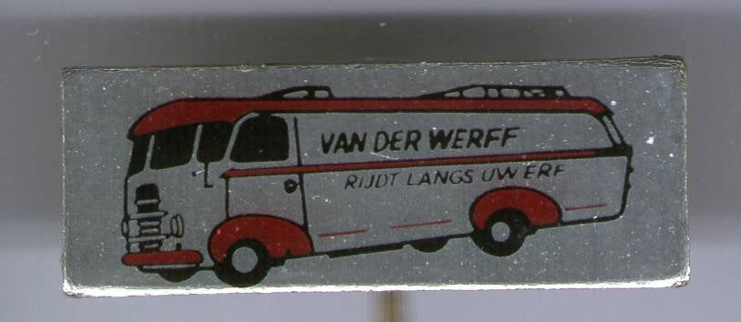 van de werf rijdt langs uw erf blik bussen speldje ( X_134), Verzamelen, Speldjes, Pins en Buttons, Ophalen of Verzenden, Zo goed als nieuw