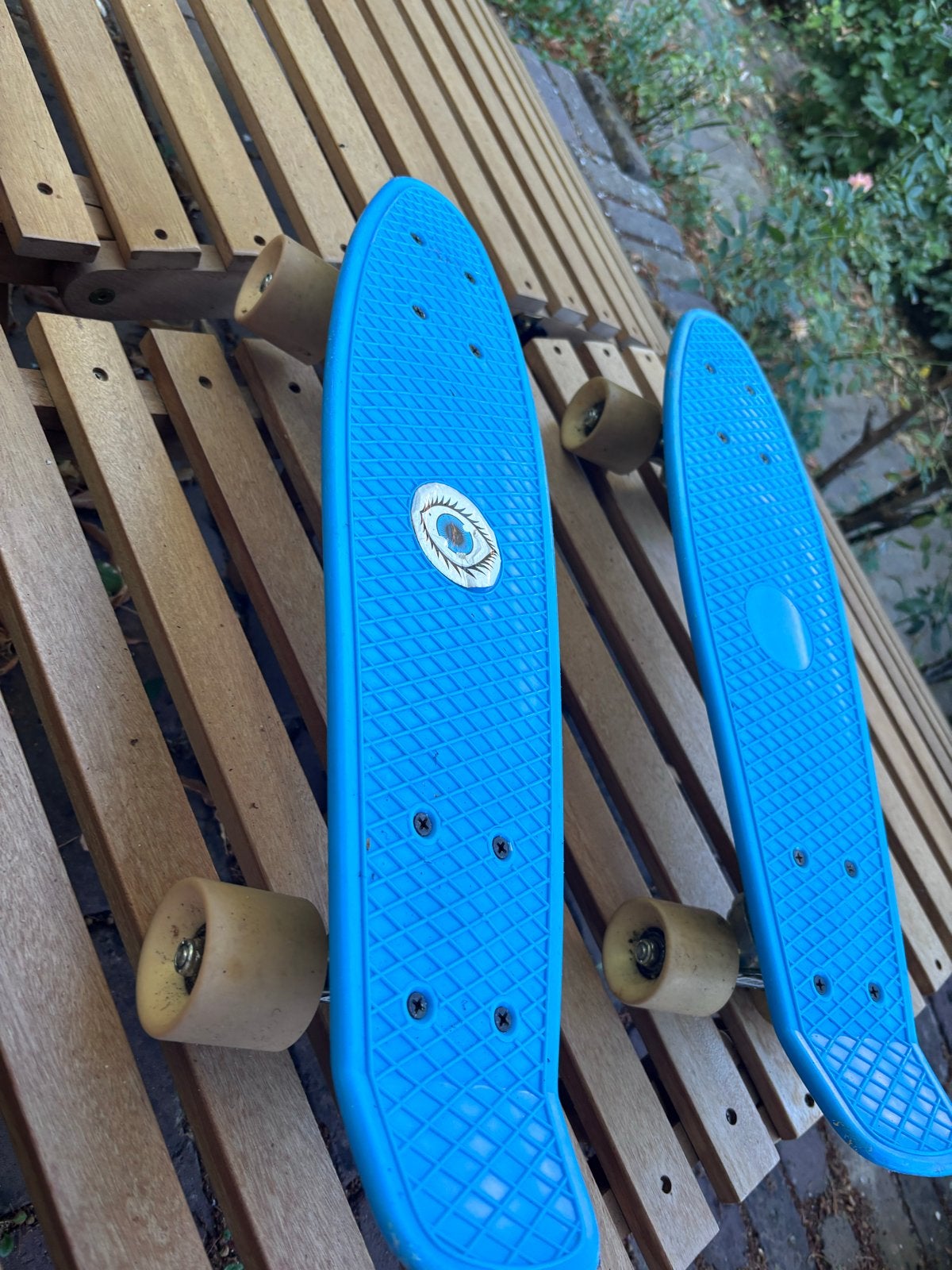 Blauwe skateboards (2 stuks), Sport en Fitness, Skateboarden, Ophalen, Gebruikt, Skateboard