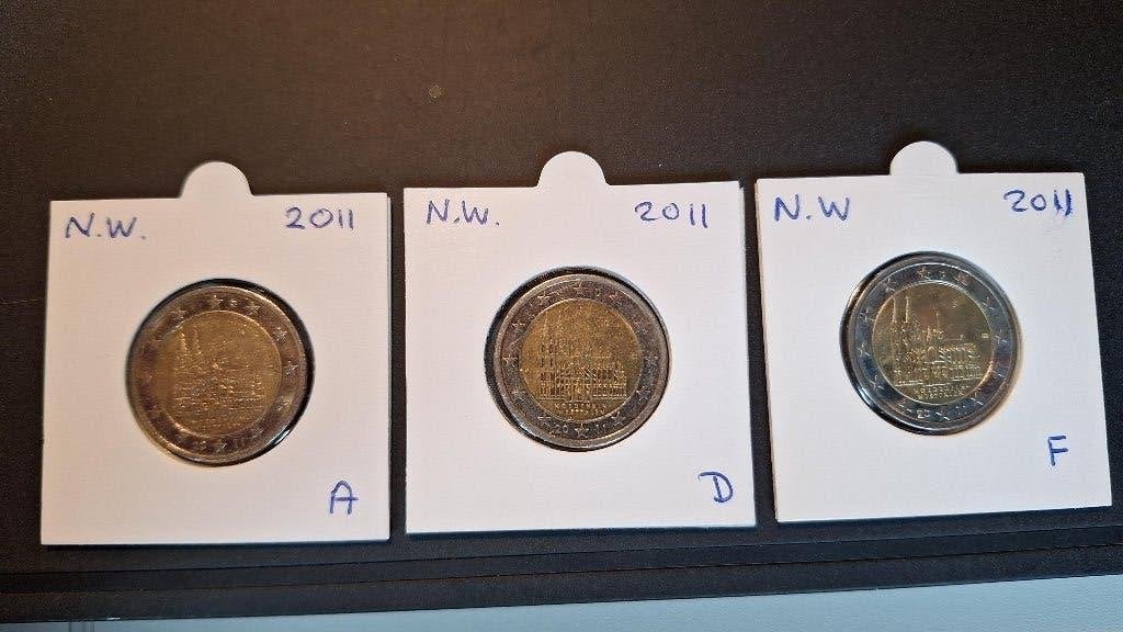 2 Euromunten Duitsland 2011 N. Westfalen, A, D, F, Ophalen of Verzenden, Duitsland, 2 euro, Setje