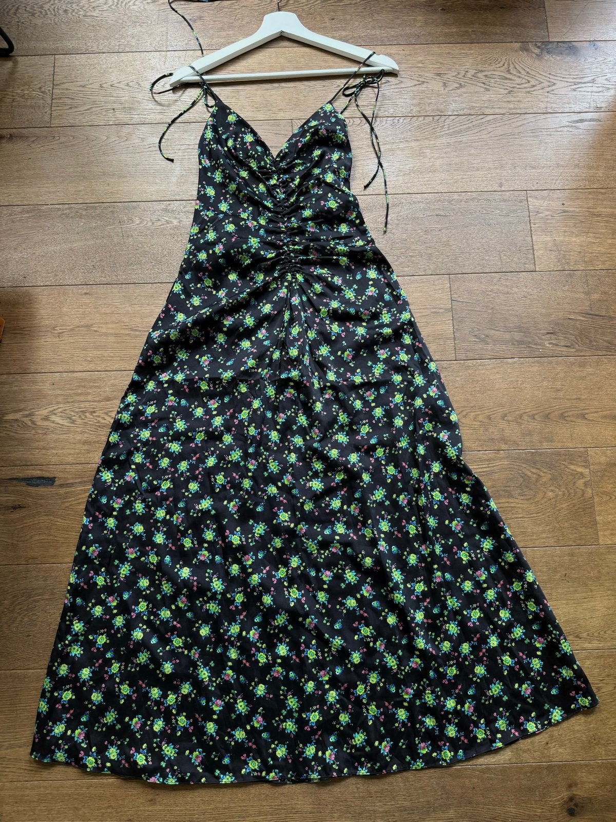 Sandro Zwarte Bloemen Maxi Jurk Maat 36, Kleding | Dames, Zwart, Ophalen of Verzenden, Zo goed als nieuw, Maat 36 (S)