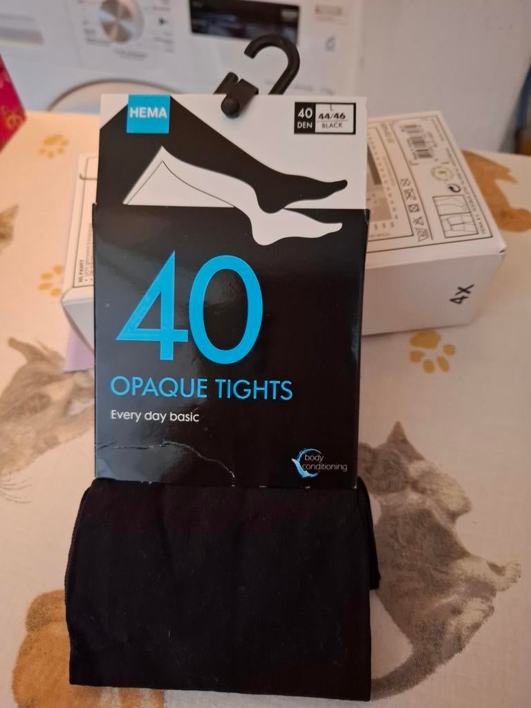 NIEUW - panty - Hema Opaque tights Den 40 - 44/46 Black, Ophalen, Nieuw, Zwart, Panty