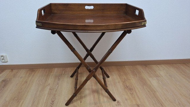Prachtige vintage butlertafel/ bijzettafel, merk Henredon, Ophalen, Mahonie, Zo goed als nieuw, 75 cm of meer