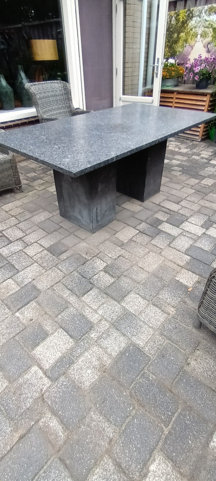 Marmer tuintafel gratis afhalen, Tuin en Terras, Tuintafels, Ophalen, Gebruikt, Rechthoekig, Overige materialen