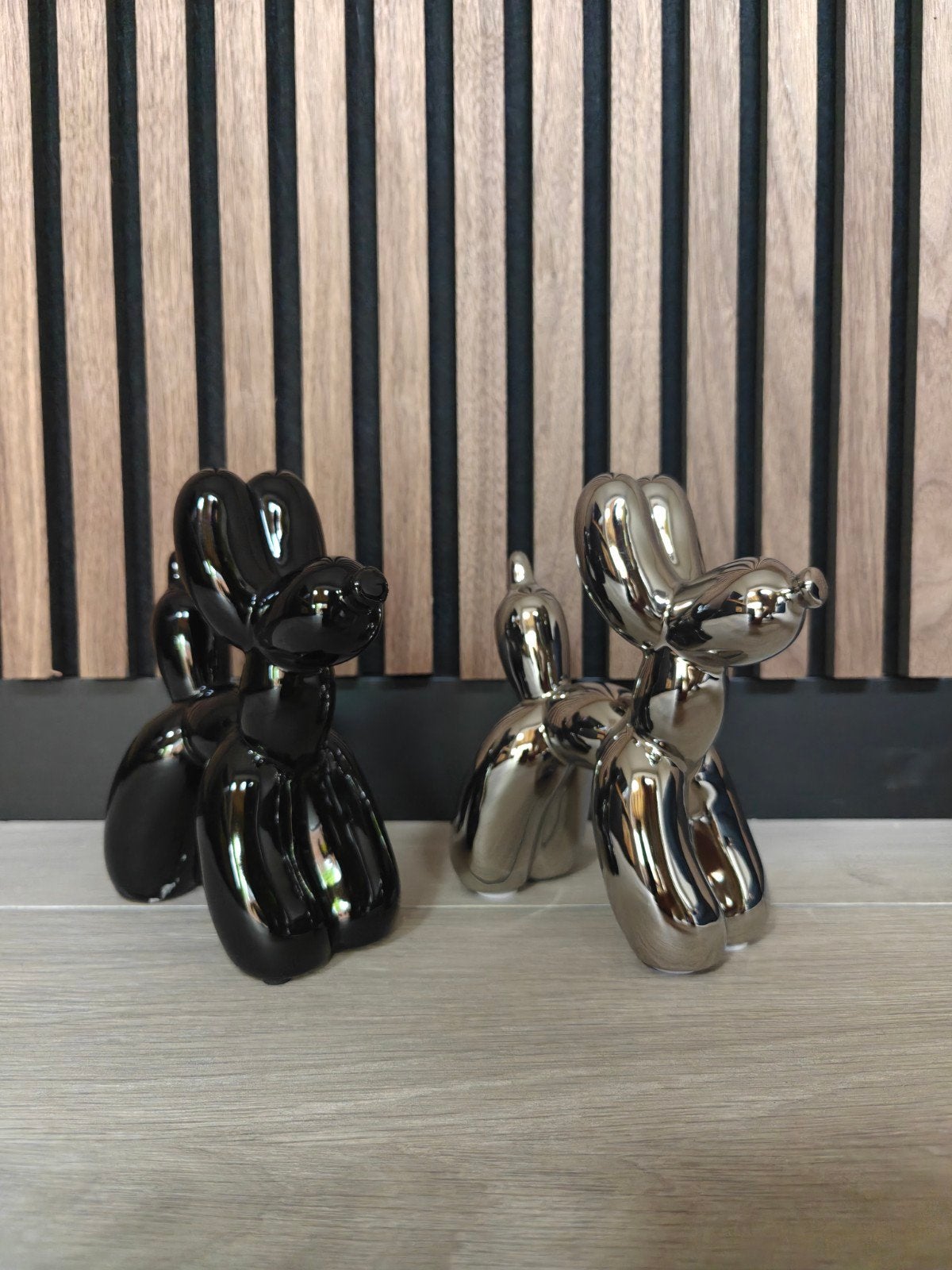 Jeff Koons ballon hond replica, chroom zwart. Balloon dog, Ophalen of Verzenden, Nieuw, Dier