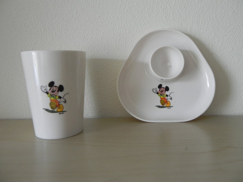 Mickey Mouse beker en eierdopje - jaren 60 - Ornamin, Ophalen, Overige typen