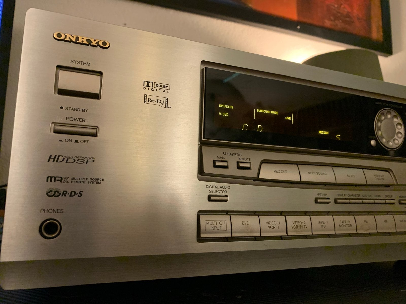 Onkyo AV Receiver TX-D555 - Getest, zonder afstandsbediening, Ophalen of Verzenden, Gebruikt, Onkyo