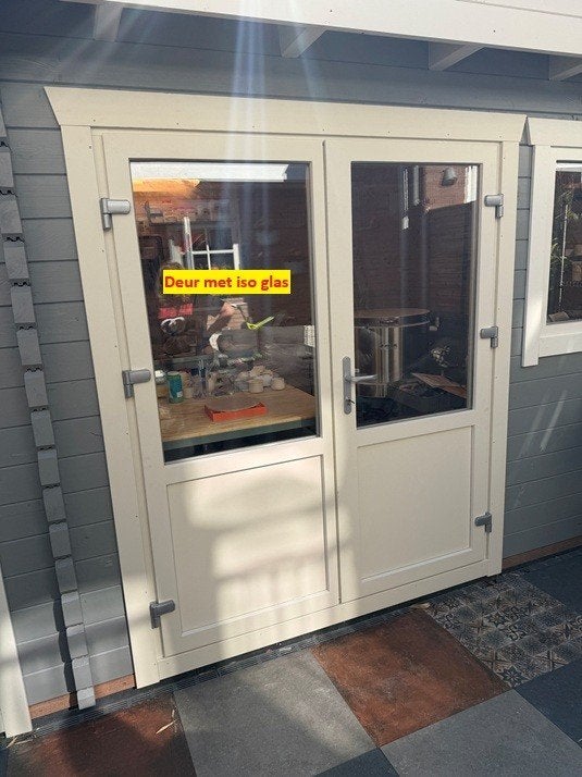 Dubbele deur tuinhuis, Ophalen, 250 tot 500 cm, Schuur, 2 ramen