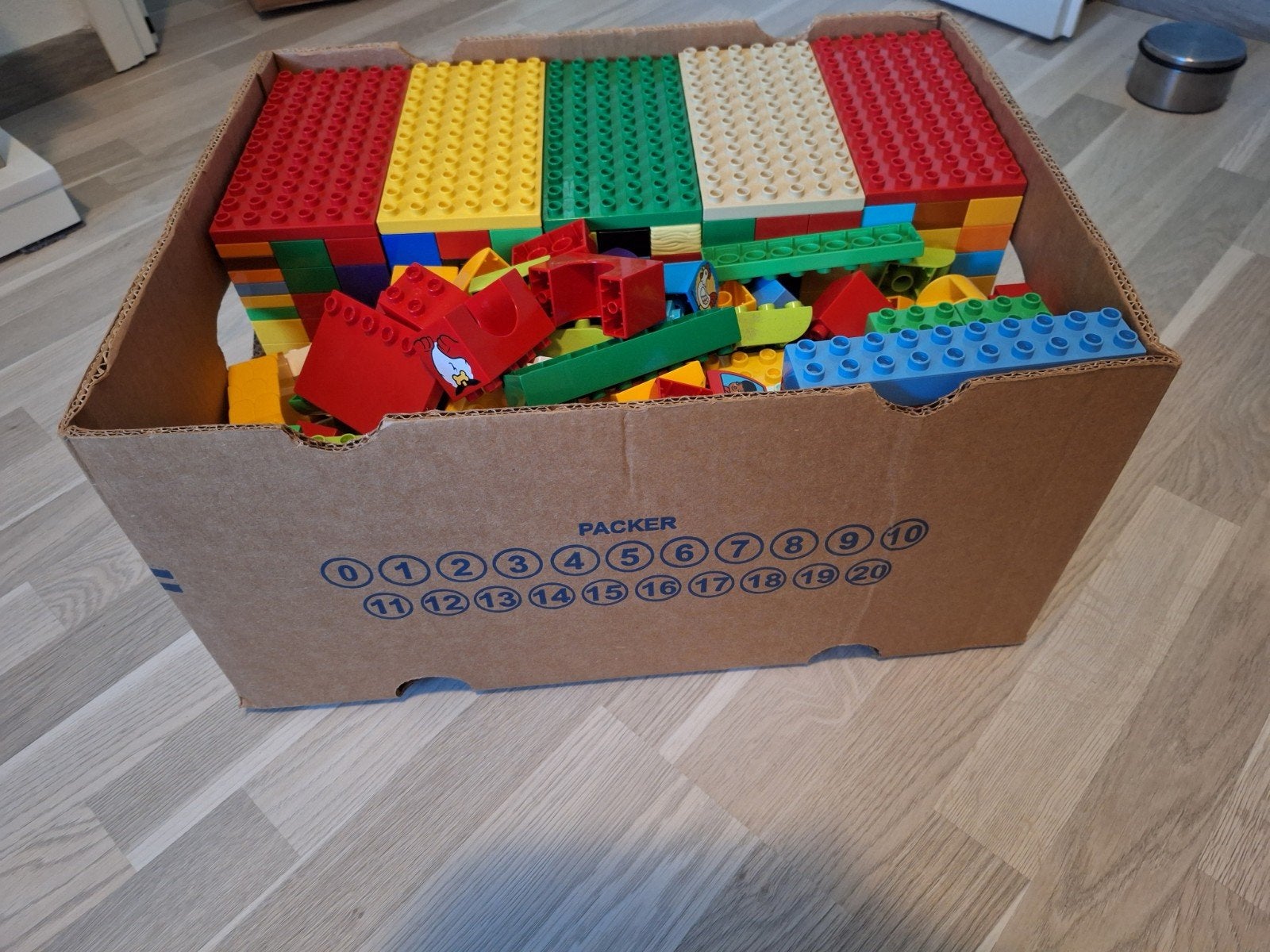 Grote partij LEGO Duplo - 23,9 kg in 4 bananendozen, Ophalen, Gebruikt