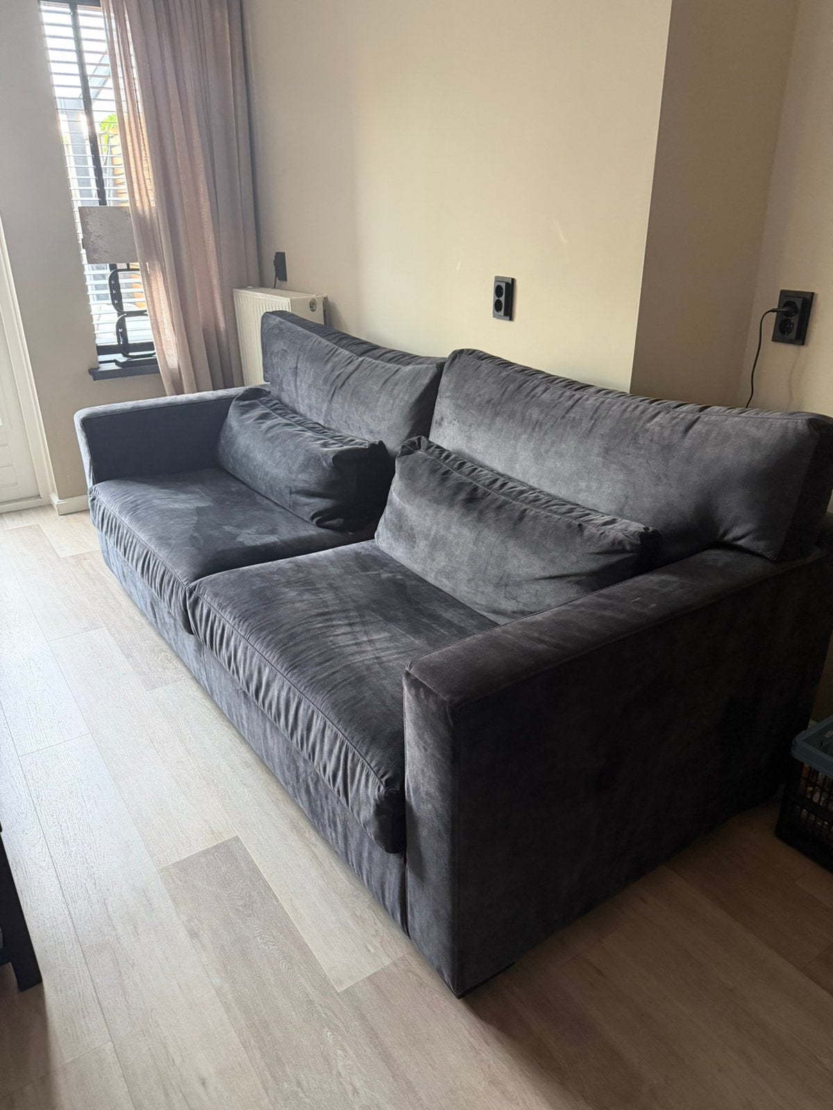 Ruime bank + fauteuil, Ophalen, Gebruikt, 75 tot 100 cm, Stof