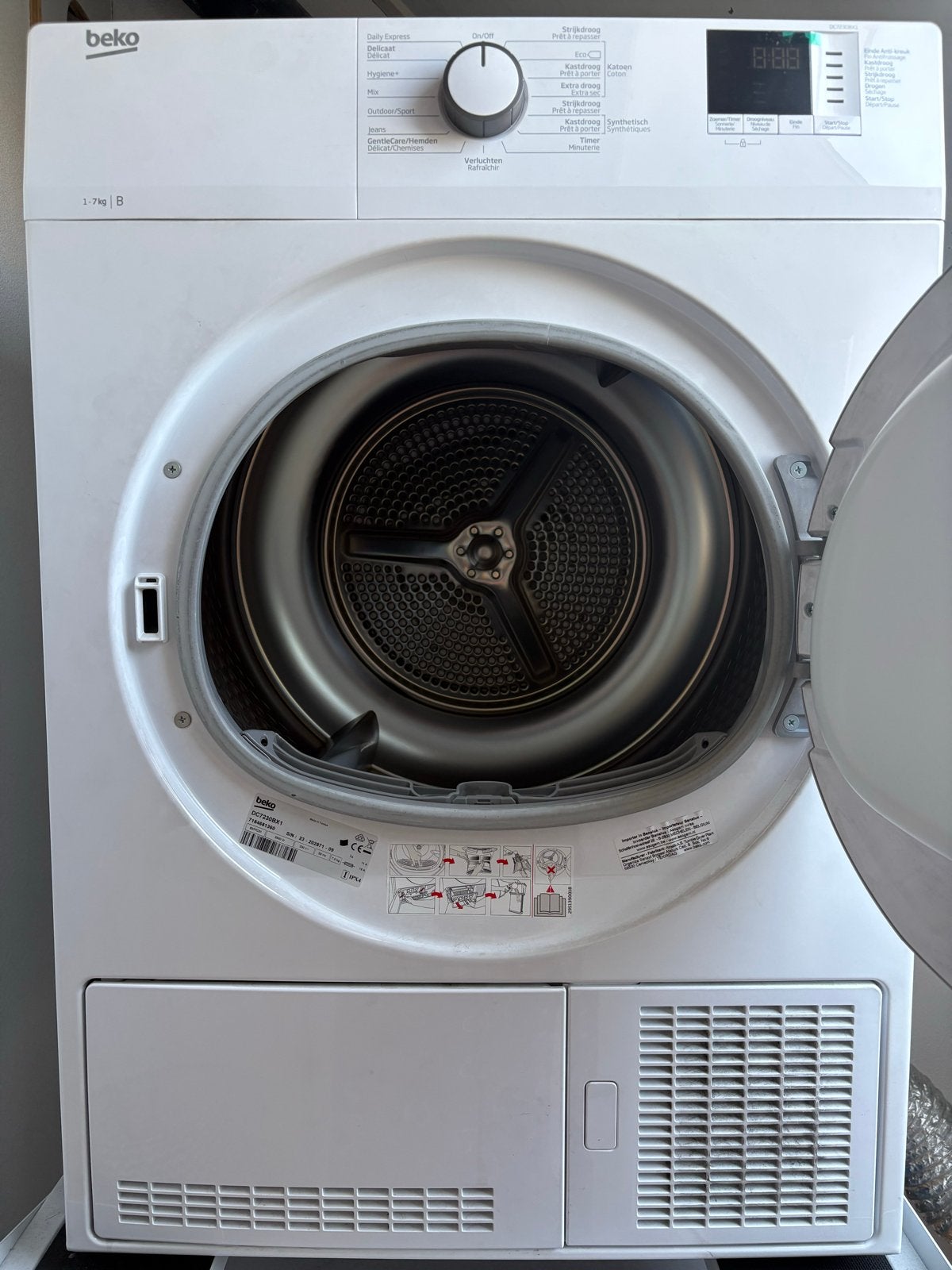Beko DC7230BX1 Condensdroger 7kg - Zo goed als nieuw, Ophalen, 6 tot 8 kg, Zo goed als nieuw, Voorlader