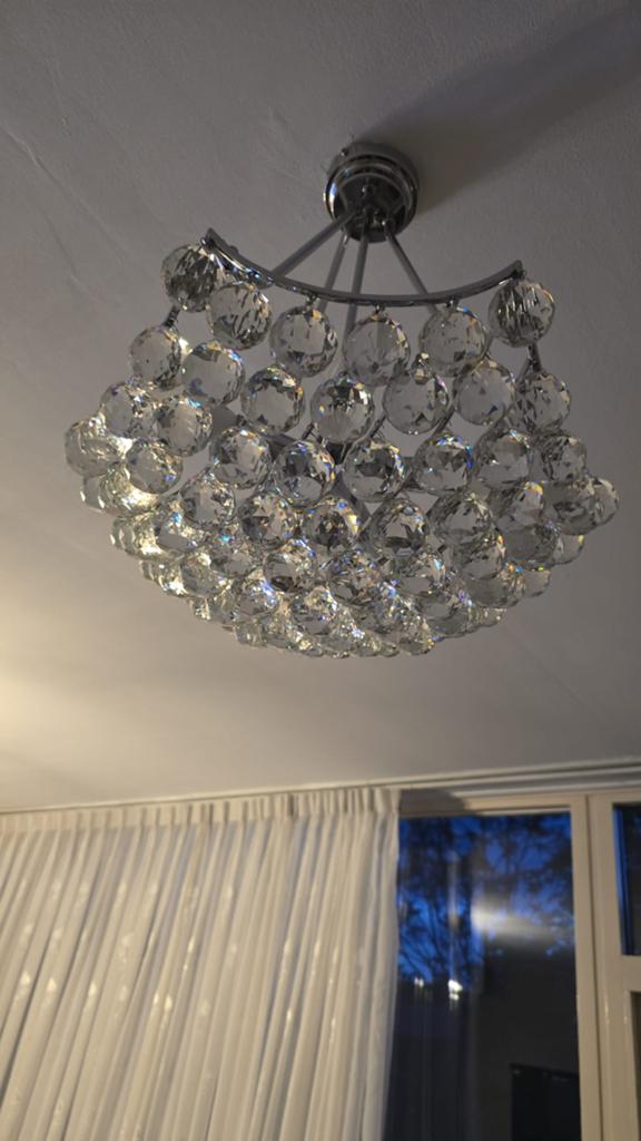 Kristal lampen, Huis en Inrichting, Lampen | Kroonluchters, Ophalen, Zo goed als nieuw
