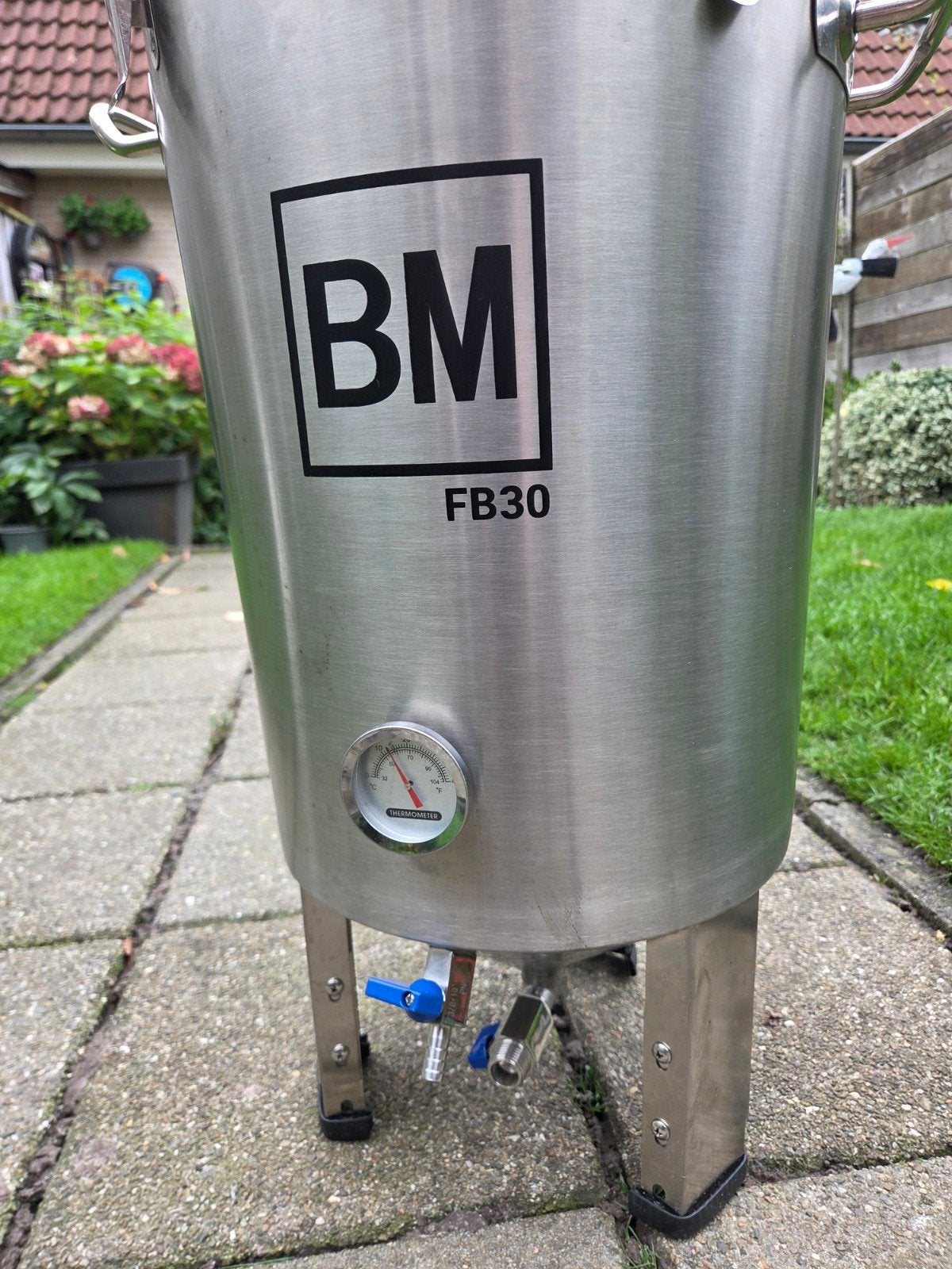 BM FB30 Roestvrijstalen Fermentatievat 30L, Ophalen, Zo goed als nieuw