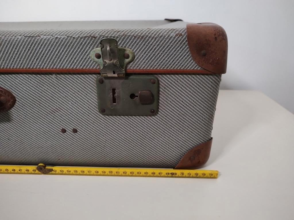 K548 VINTAGE jaren 50 koffer van geperst karton, Sieraden, Tassen en Uiterlijk, Koffers, Overige materialen, Gebruikt, Onbekend