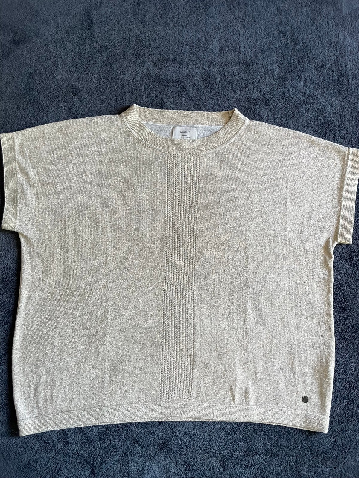 Nümph T-shirt, beige glitter, maat L, Beige, Maat 42/44 (L), Ophalen of Verzenden, Zo goed als nieuw