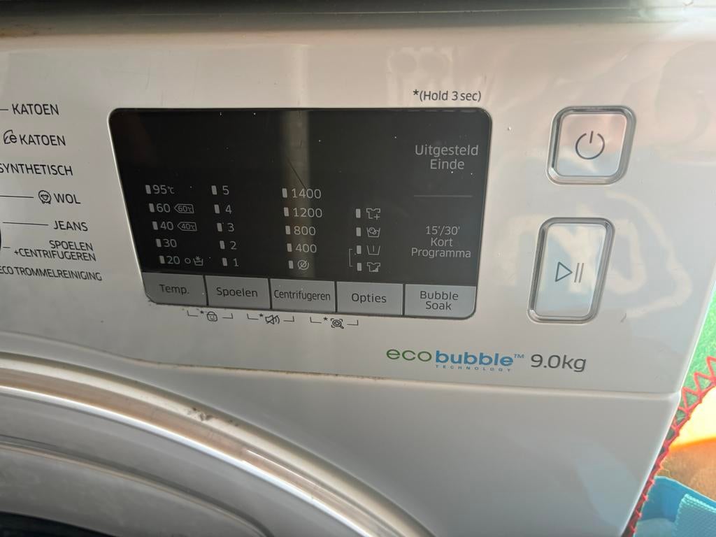 Samsung EcoBubble Wasmachine 9.0kg, Witgoed en Apparatuur, Wasmachines, Ophalen, 1200 tot 1600 toeren, Gebruikt, 8 tot 10 kg
