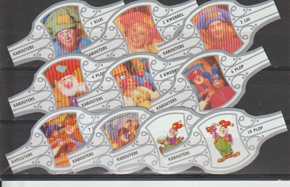 reeks 857  kabouter plop    1-10  sigarenbanden, Ophalen of Verzenden, Zo goed als nieuw, Sigarenbandjes