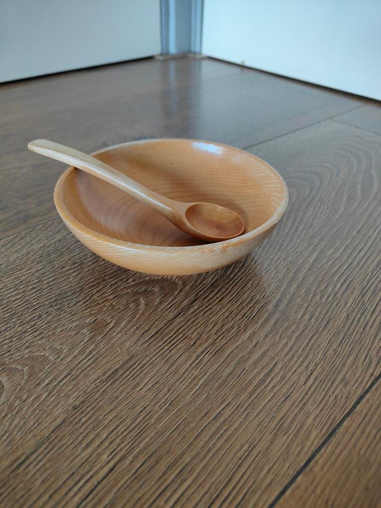 Vintage houten pindaset., Ophalen of Verzenden, Rechthoekig, Hout