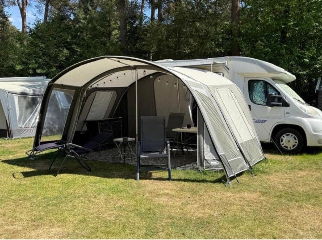 Unico voortent/luifel met kuipzijl voor camper/caravan, Ophalen, Gebruikt, Unico Ventura, Polyester