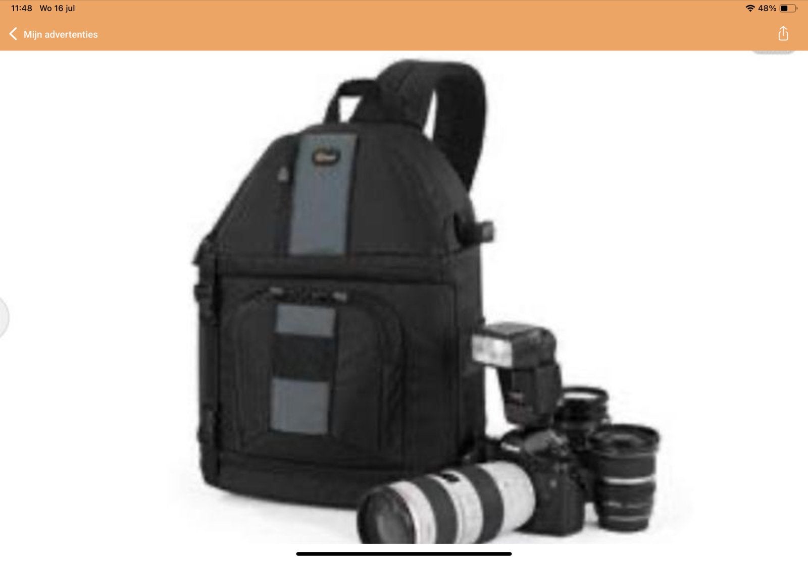 Lowepro Slingshot 302 AW fototas zgan., Ophalen of Verzenden, Zo goed als nieuw, Rugtas, Lowepro