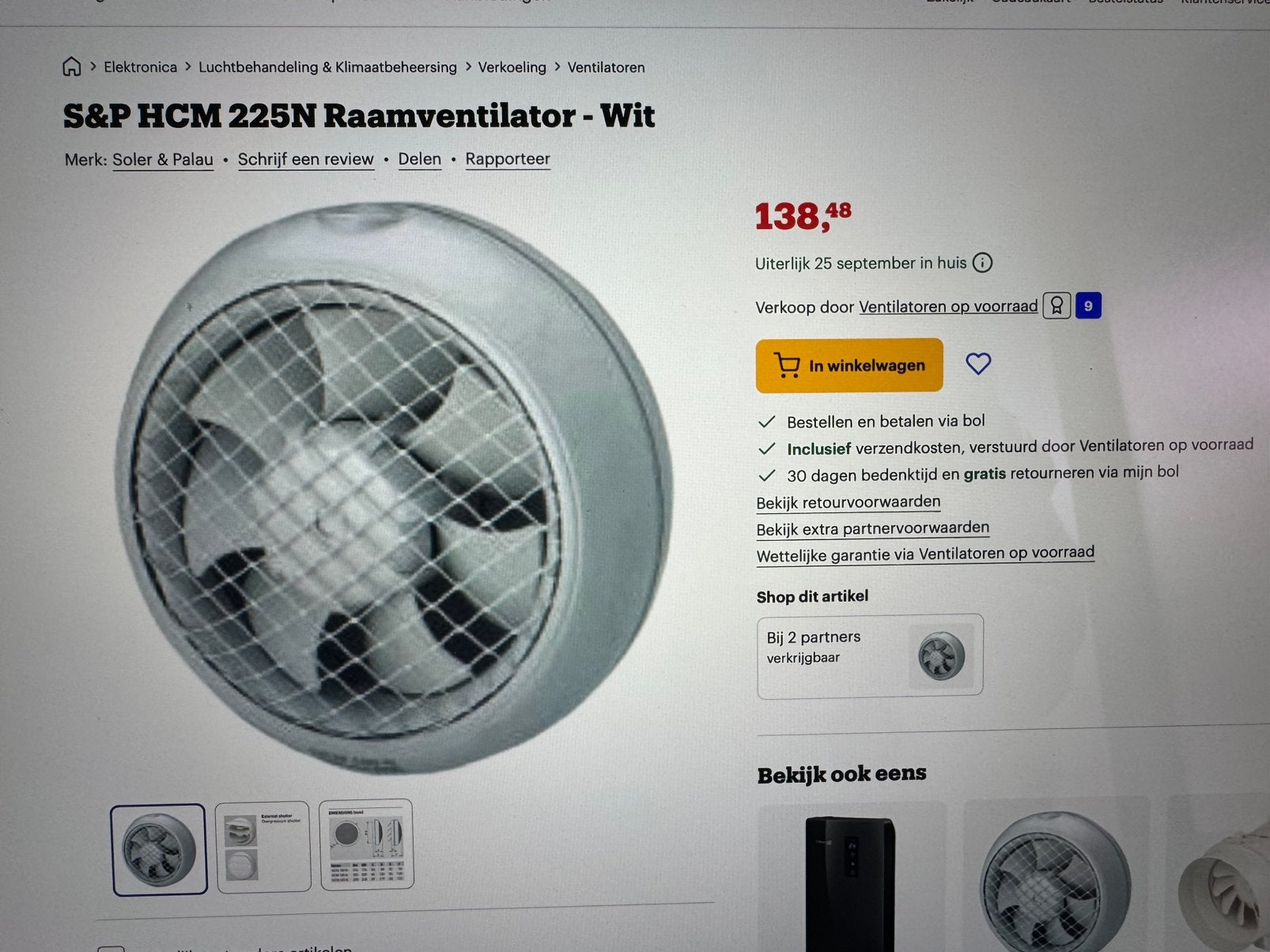 Soler & Palau HCM-225 N ventilator