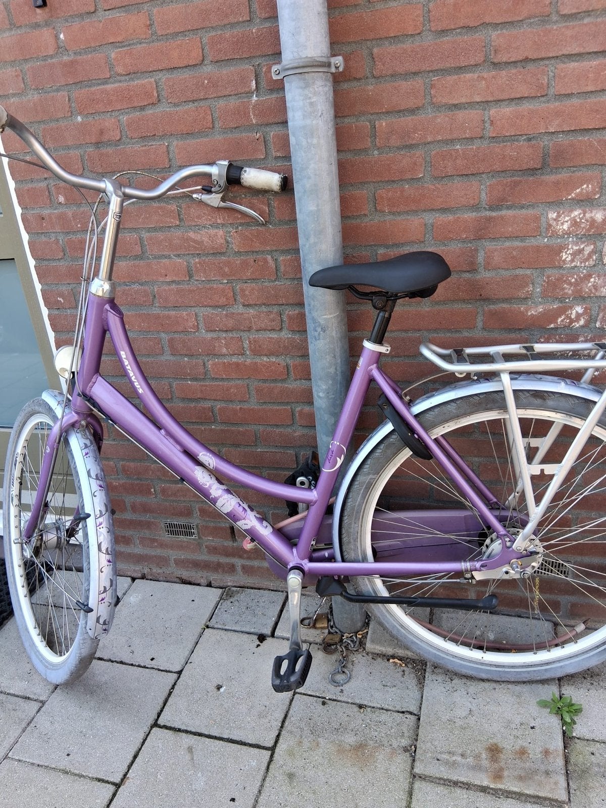 Batavus damesfiets paars - Gebruikt, Fietsen en Brommers, Ophalen, Terugtraprem, Batavus, 53 tot 56 cm