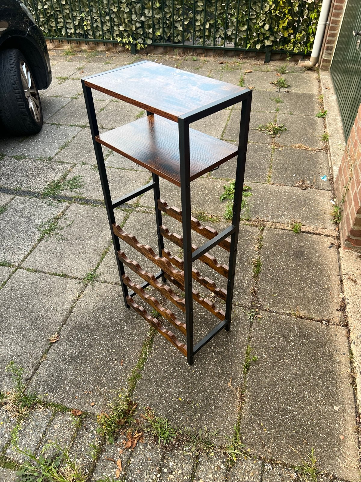Stijlvol wijnrek kastje met 2 planken, Gebruikt, 15 tot 25 flessen, Ophalen of Verzenden, 75 – 100
