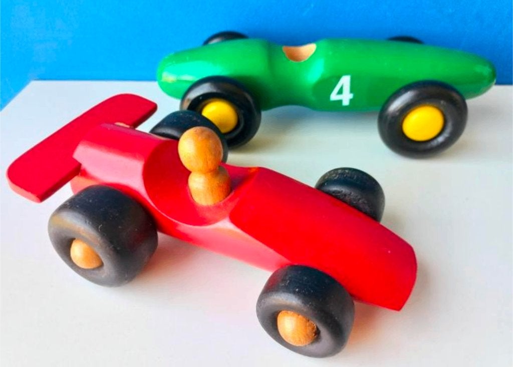 Vintage houten racewagens raceauto's/oa IKEA, Ophalen of Verzenden, Gebruikt, Duw- of Trekspeelgoed
