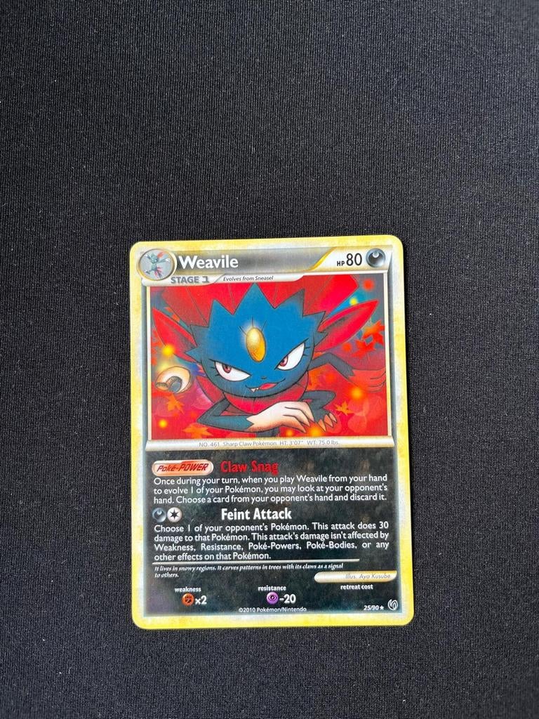 Pokémon kaart Weavile 25/90, Ophalen of Verzenden, Zo goed als nieuw, Losse kaart