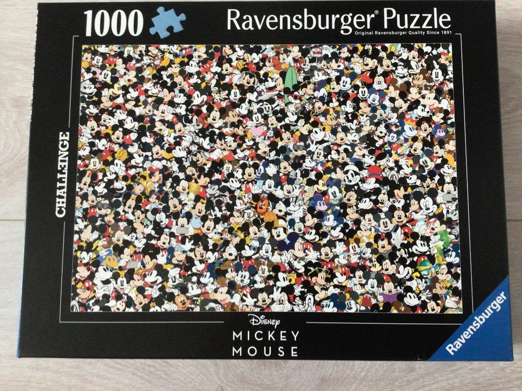 Mickey Mouse puzzel, een uitdaging!!!, Ophalen, 500 t/m 1500 stukjes, Zo goed als nieuw, Legpuzzel