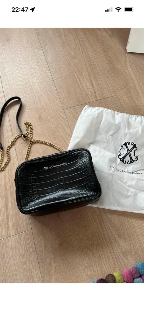 Handtas tas zwart leer CXL Christian Lacroix nieuw, Ophalen of Verzenden, Zo goed als nieuw, Zwart, Handtas