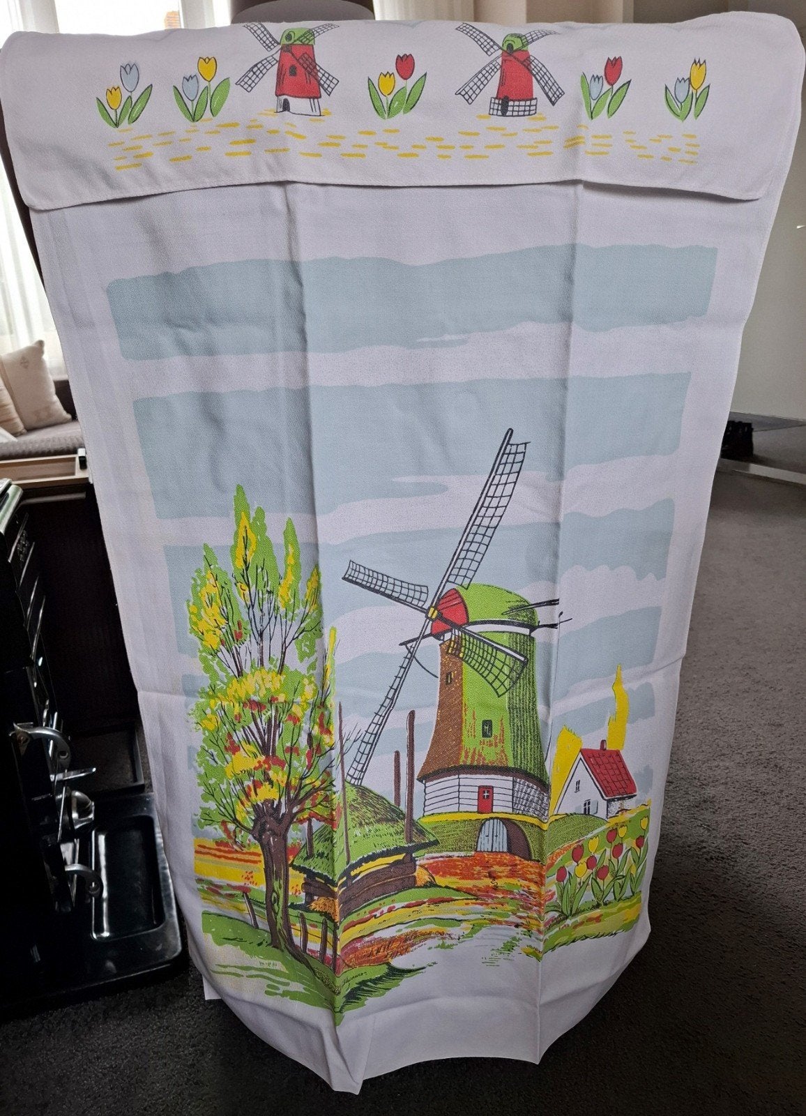Vintage Overdoek voor brabantia handdoeken rekje, Ophalen of Verzenden, Gebruikt, Wit, Theedoek of Handdoek