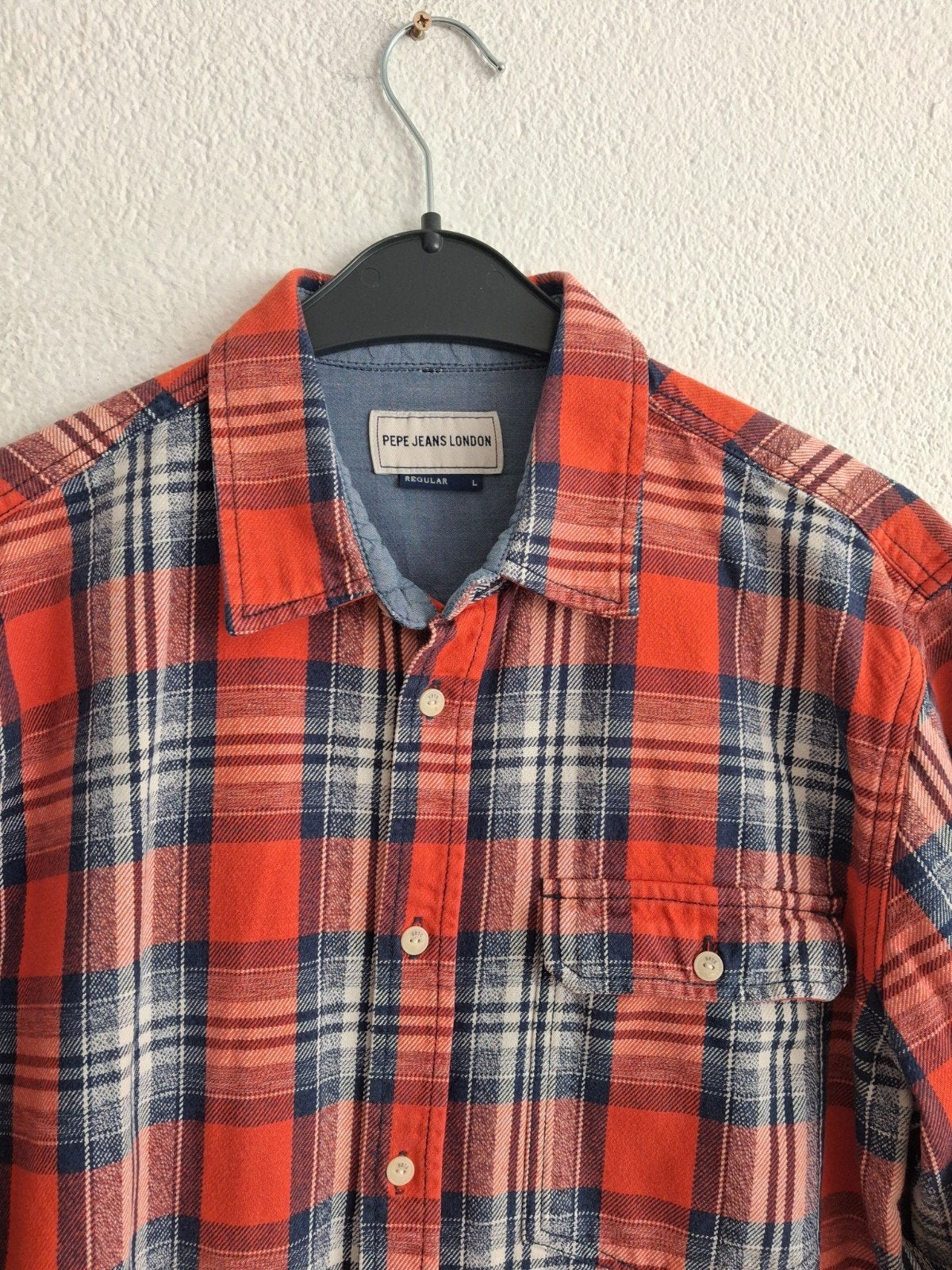 Pepe Jeans London geruit overhemd - Maat L, Kleding | Heren, Ophalen of Verzenden, Zo goed als nieuw, Halswijdte 41/42 (L), Pepe Jeans London