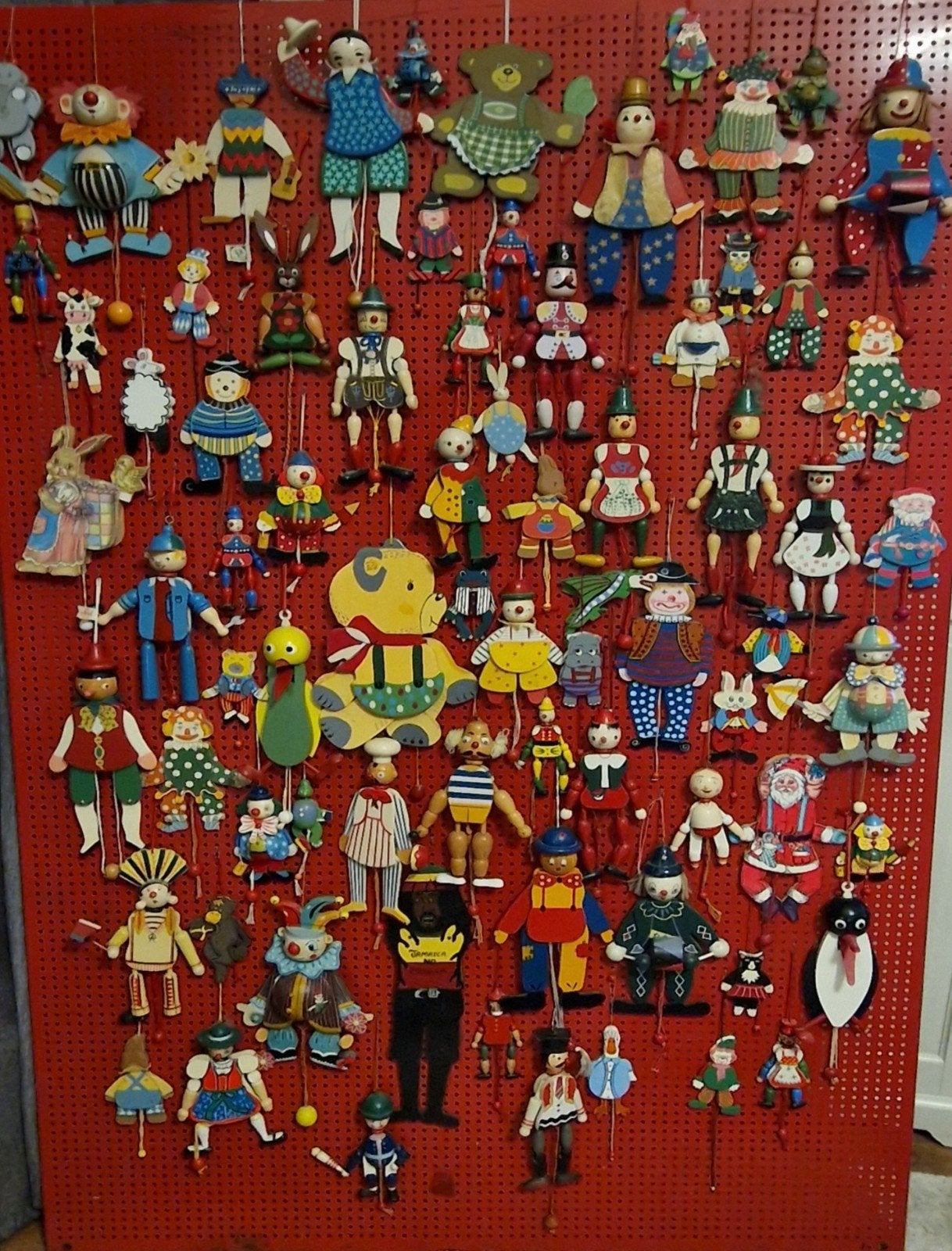 Grote collectie vintage houten trekpoppen / marionetten, Ophalen of Verzenden