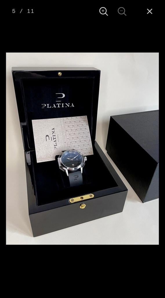 Mooi herenmerkhorloge Platina Watch & Co Unbroko C1 Vintage, Ophalen, Zo goed als nieuw, Staal, Overige merken