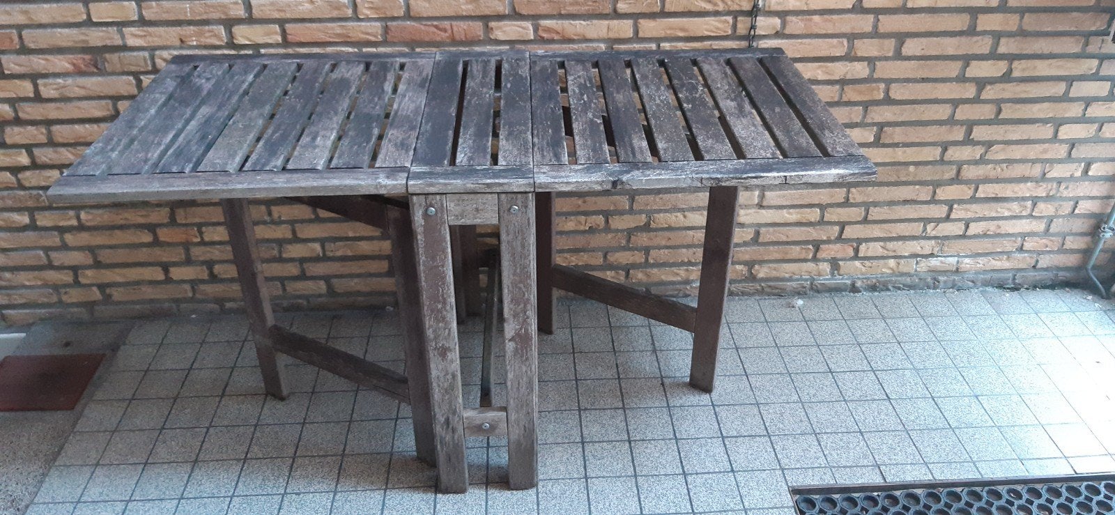 tuintafel hout applaro inklapbaar, Ophalen, Gebruikt
