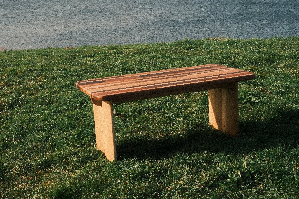 Handgemaakte design salontafel – massief hardhout, Huis en Inrichting, Tafels | Salontafels, Ophalen, Minder dan 50 cm, Eikenhout