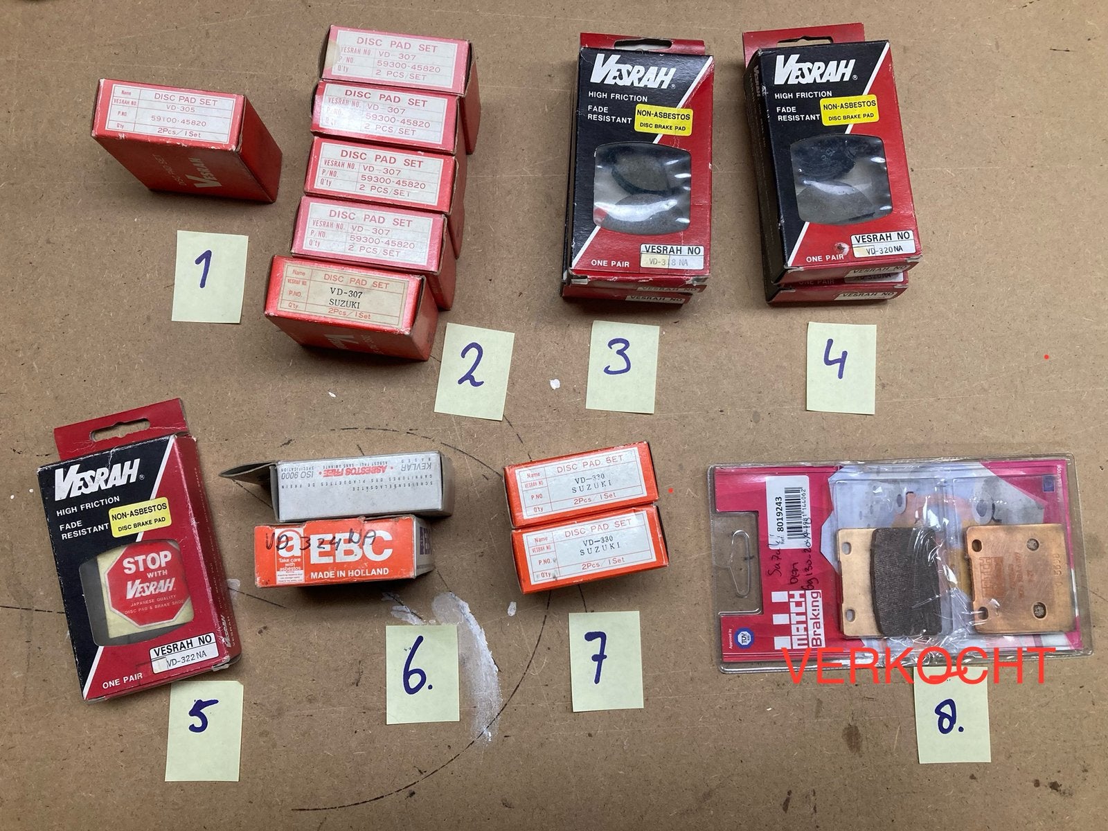 Nieuw (NOS) remblokken sets div types SUZUKI motoren, Motoren, Ophalen of Verzenden