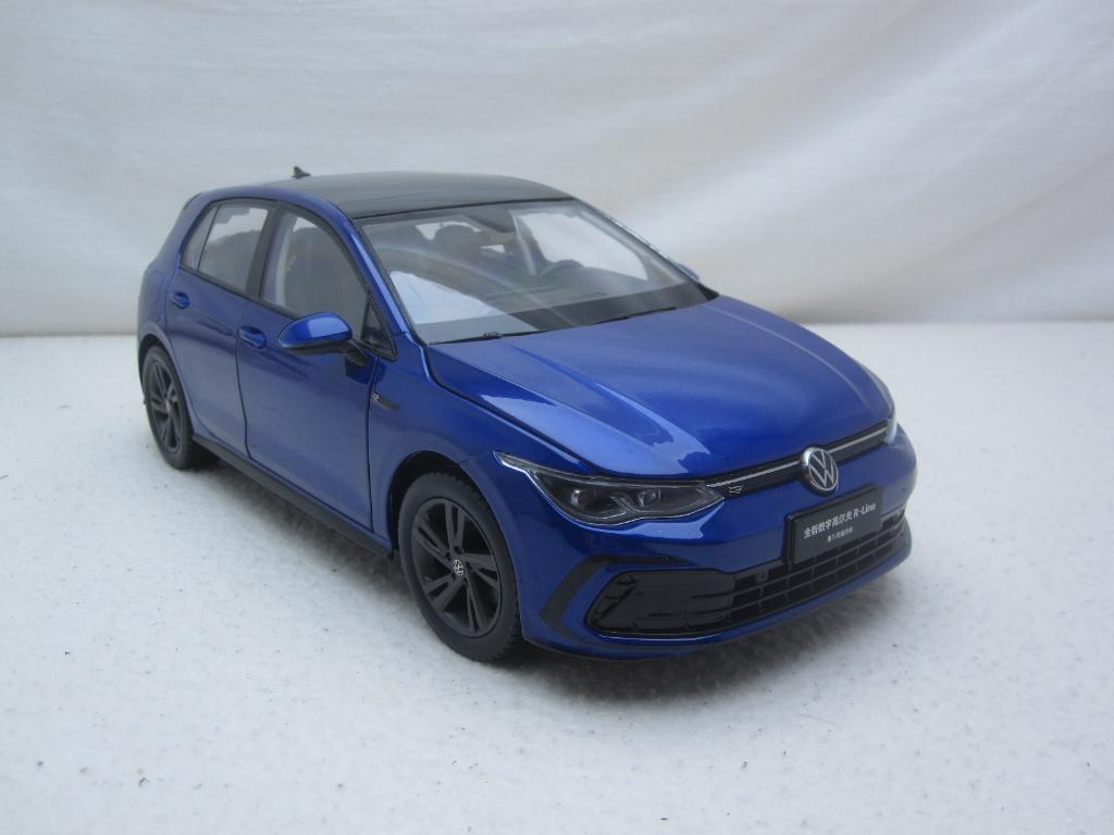 Volkswagen Golf 8 R-Line 2020 Blauw 1:18 Paudi, Ophalen of Verzenden, Nieuw, Auto, Overige merken