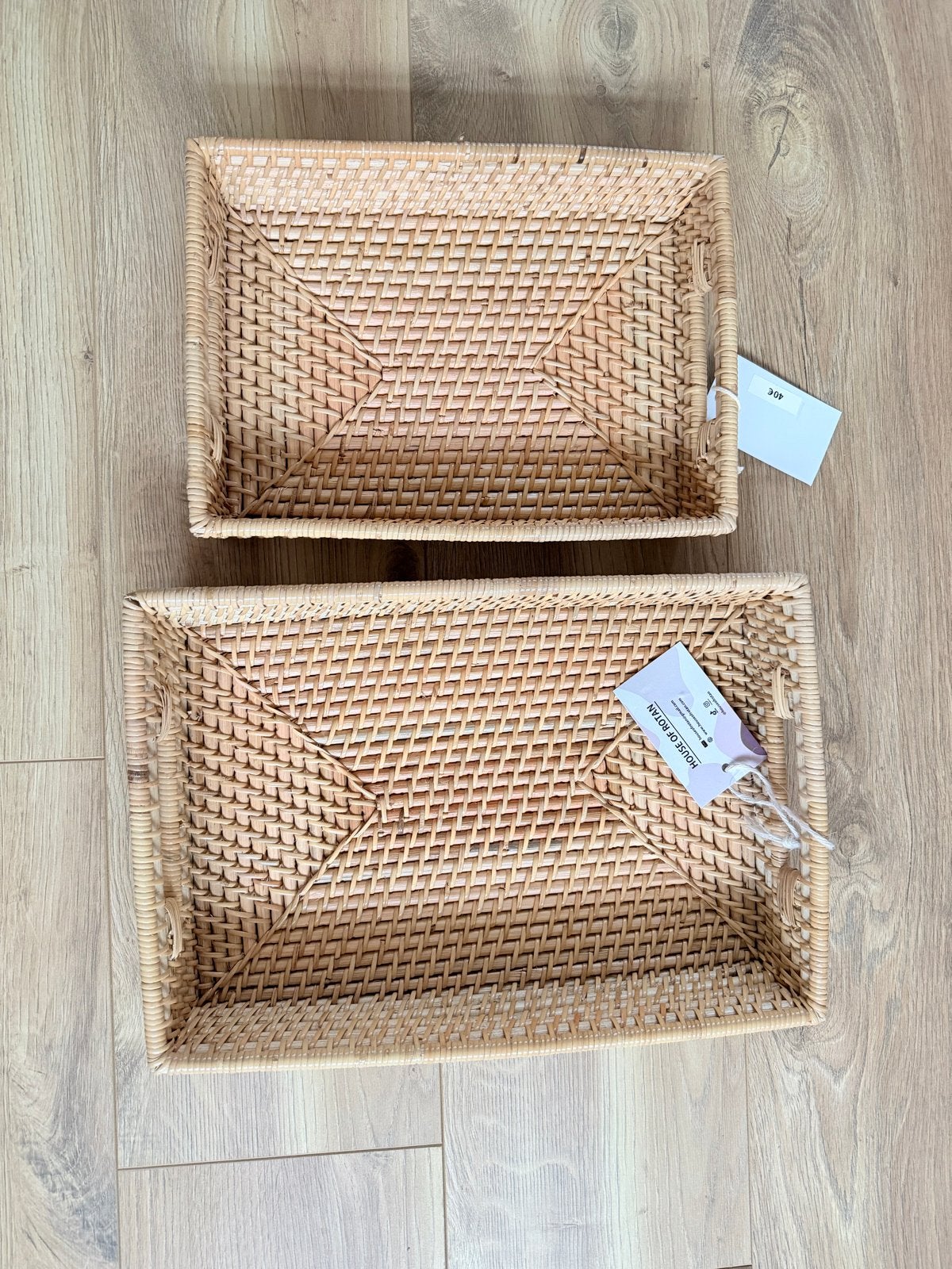 Set van 2 rotan dienbladen - House of Rotan, Huis en Inrichting, Gevlochten, Nieuw, Ophalen of Verzenden, Riet