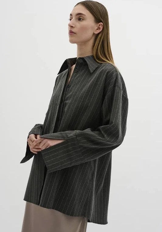 Karen by Simonsen grijze oversized Tonya blouse maat xs/s, Ophalen of Verzenden, Nieuw, Maat 36 (S), Grijs