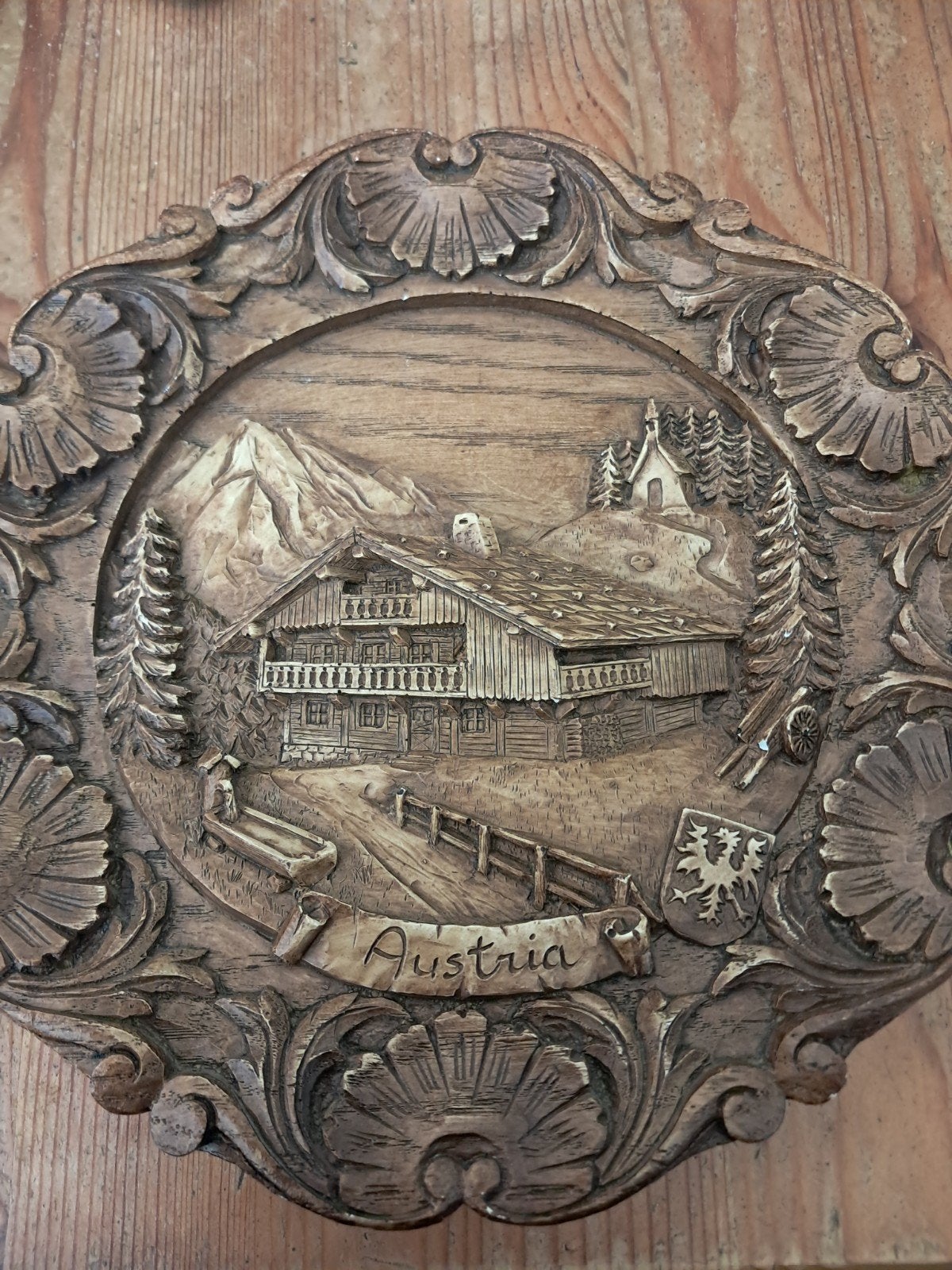 Houten wanddecoratie Oostenrijkse chalet, Ophalen of Verzenden, Handgemaakt, Wanddecoratie, 20 - 50 cm