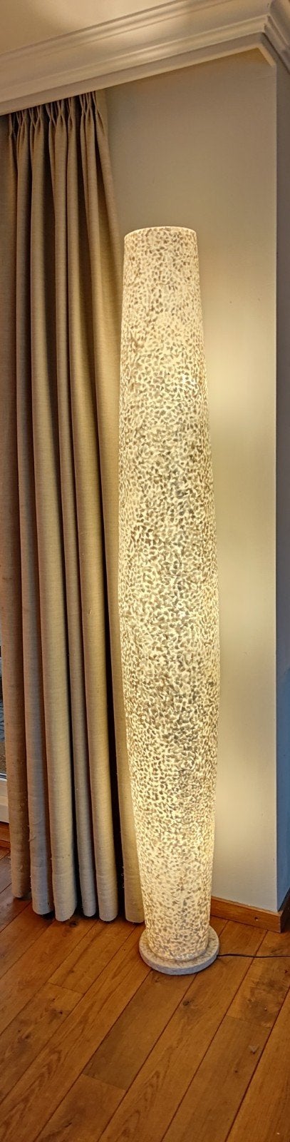 Unieke Capiz schelpen Vloerlamp - Sfeervolle Verlichting, Natuurlijk materiaal, Zo goed als nieuw, 150 tot 200 cm, Modern, Bohemien, Sfeervol