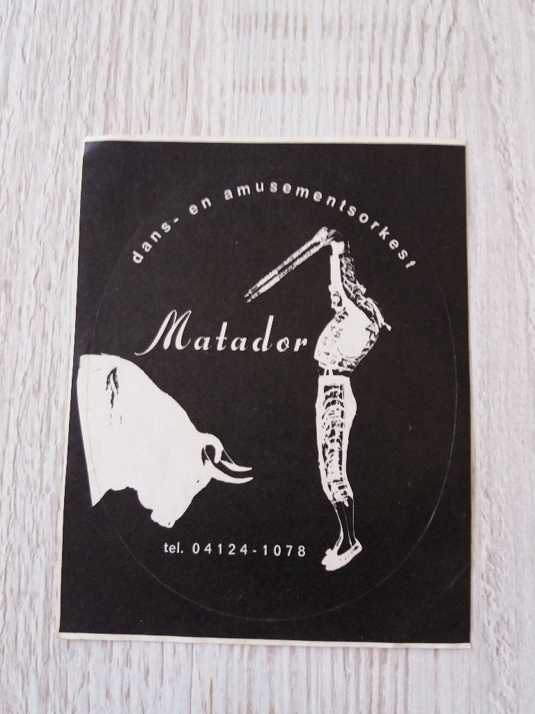 sticker dans en amusementsorkest Matador, Verzamelen, Verzenden, Zo goed als nieuw, Overige typen