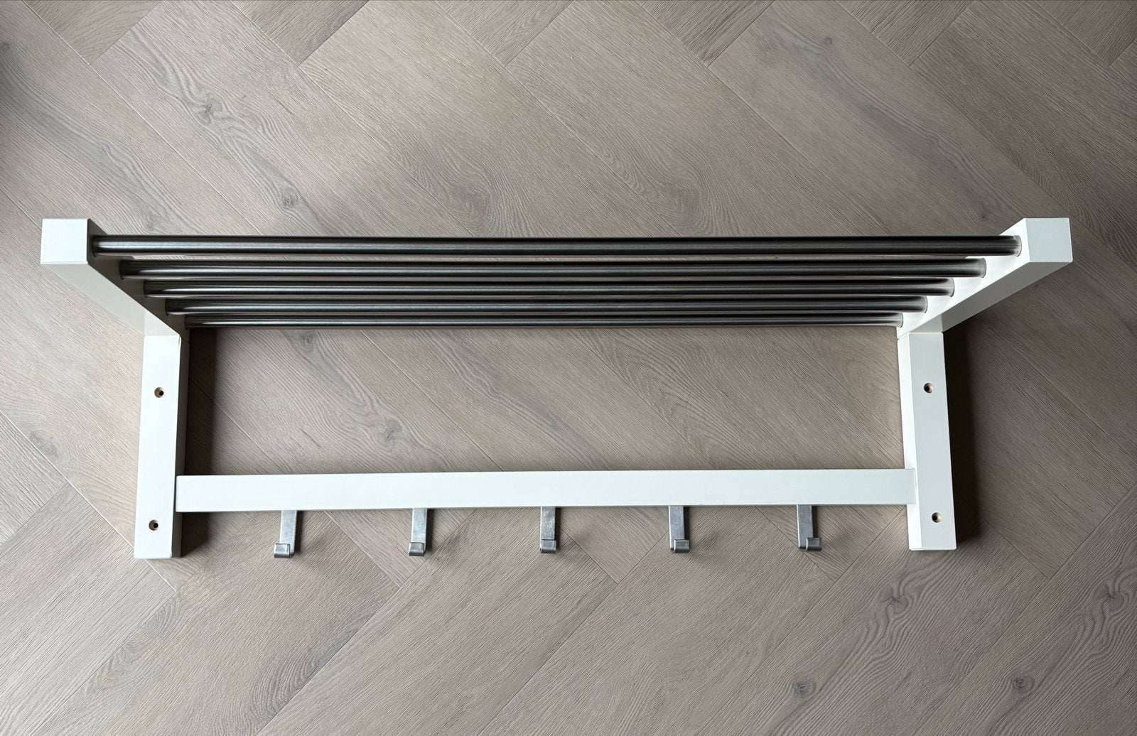 IKEA TJUSIG Kapstok met hoedenplank - wit, Zo goed als nieuw, Minder dan 100 cm, Hout, Ophalen