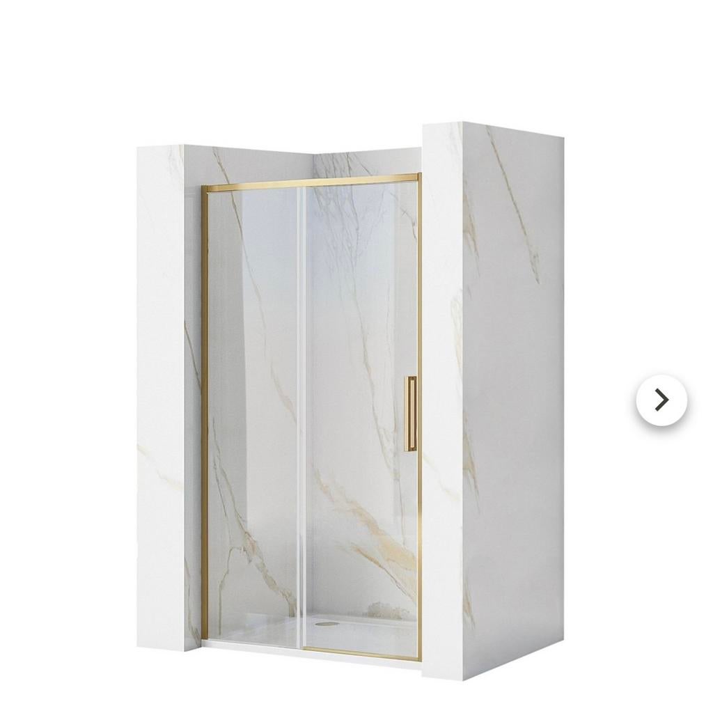 Rea Douchedeur Schuiven 110 Geborsteld Goud 2,5x111x195cm, Ophalen, Nieuw