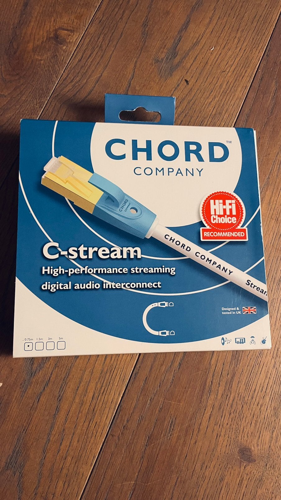 2x Chord C-Stream Netwerkkabel 0,75 meter – Set of los, Ophalen, Zo goed als nieuw, Minder dan 2 meter, Interlink-kabel