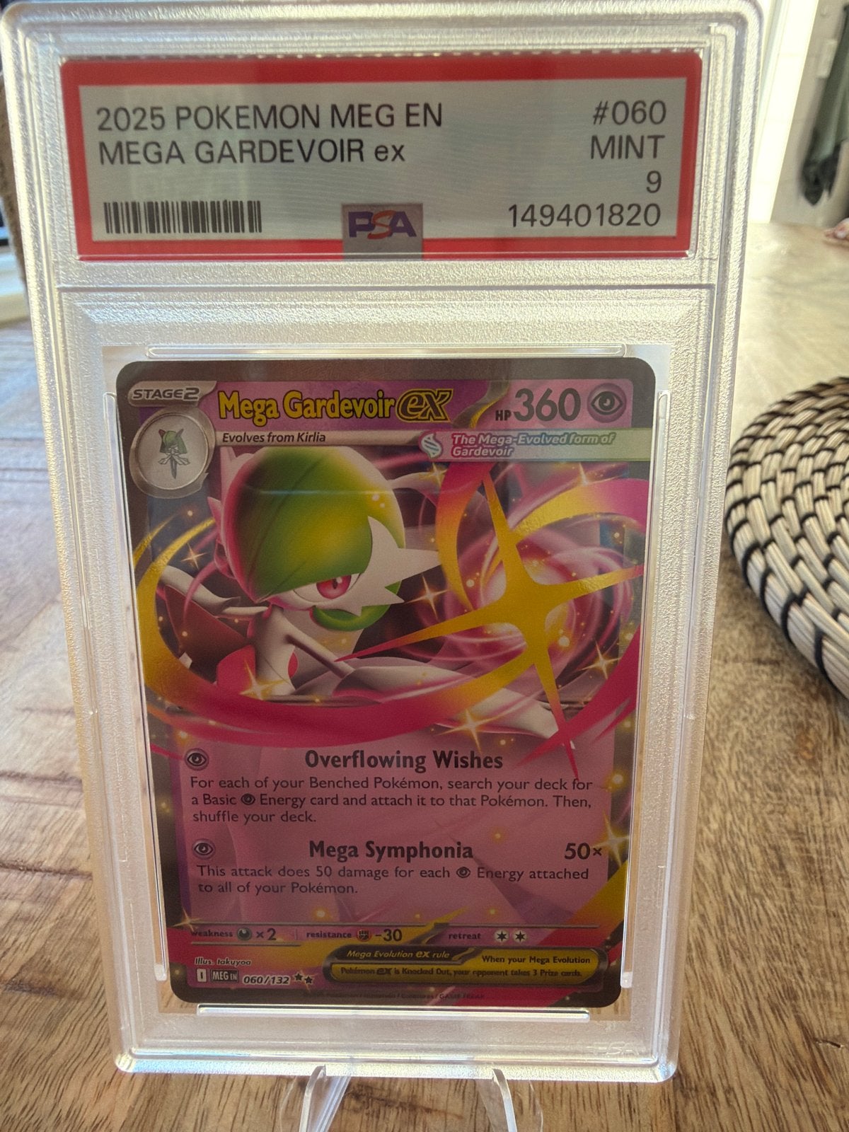 Pokémon Mega Gardevoir EX #060 PSA 9 MINT, Ophalen of Verzenden, Zo goed als nieuw, Losse kaart