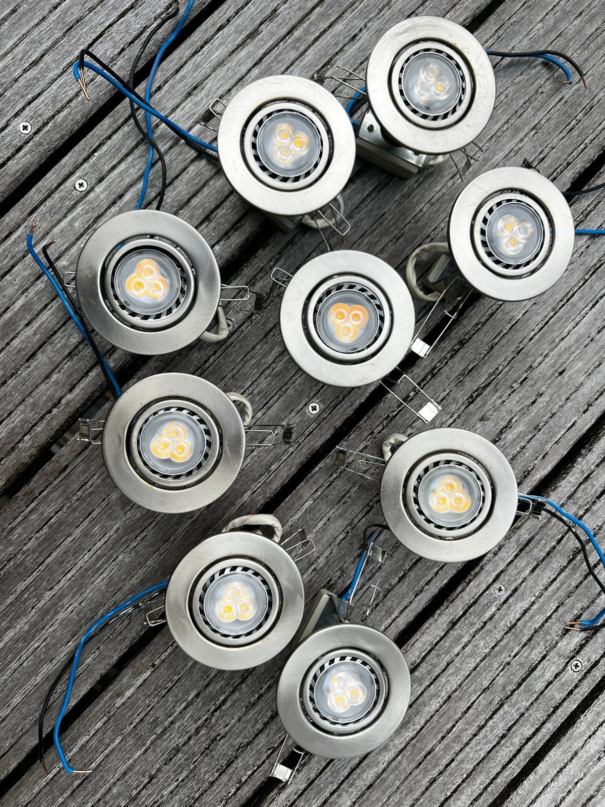 9 Gebruikte kantelbare inbouwspots, GU10, Ophalen of Verzenden, Metaal, Inbouwspot
